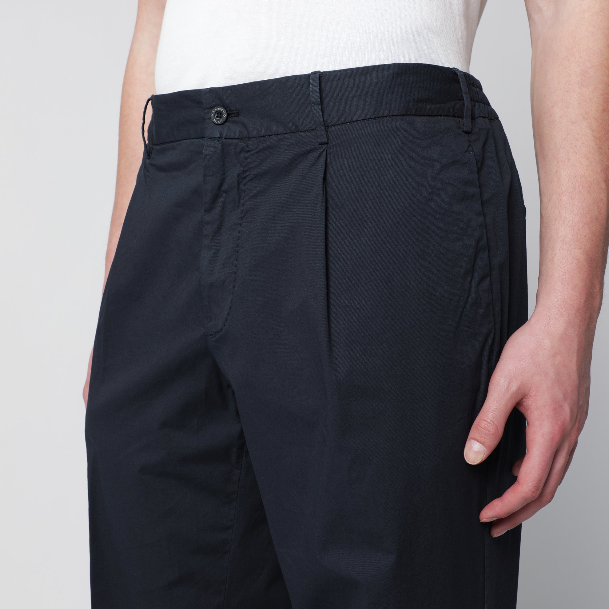 Pantalone blu in misto cotone