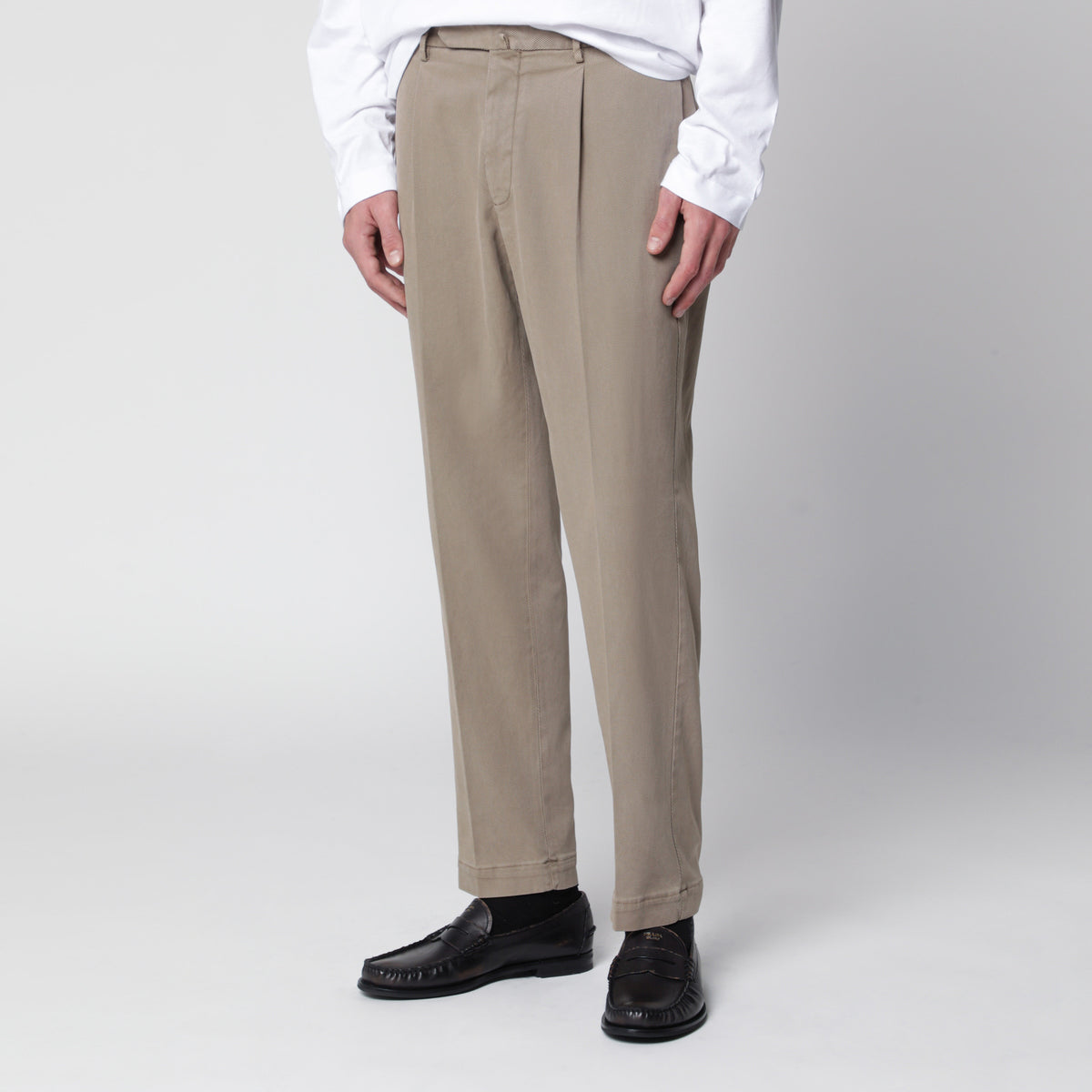Brown Arechi trousers in cotton blend