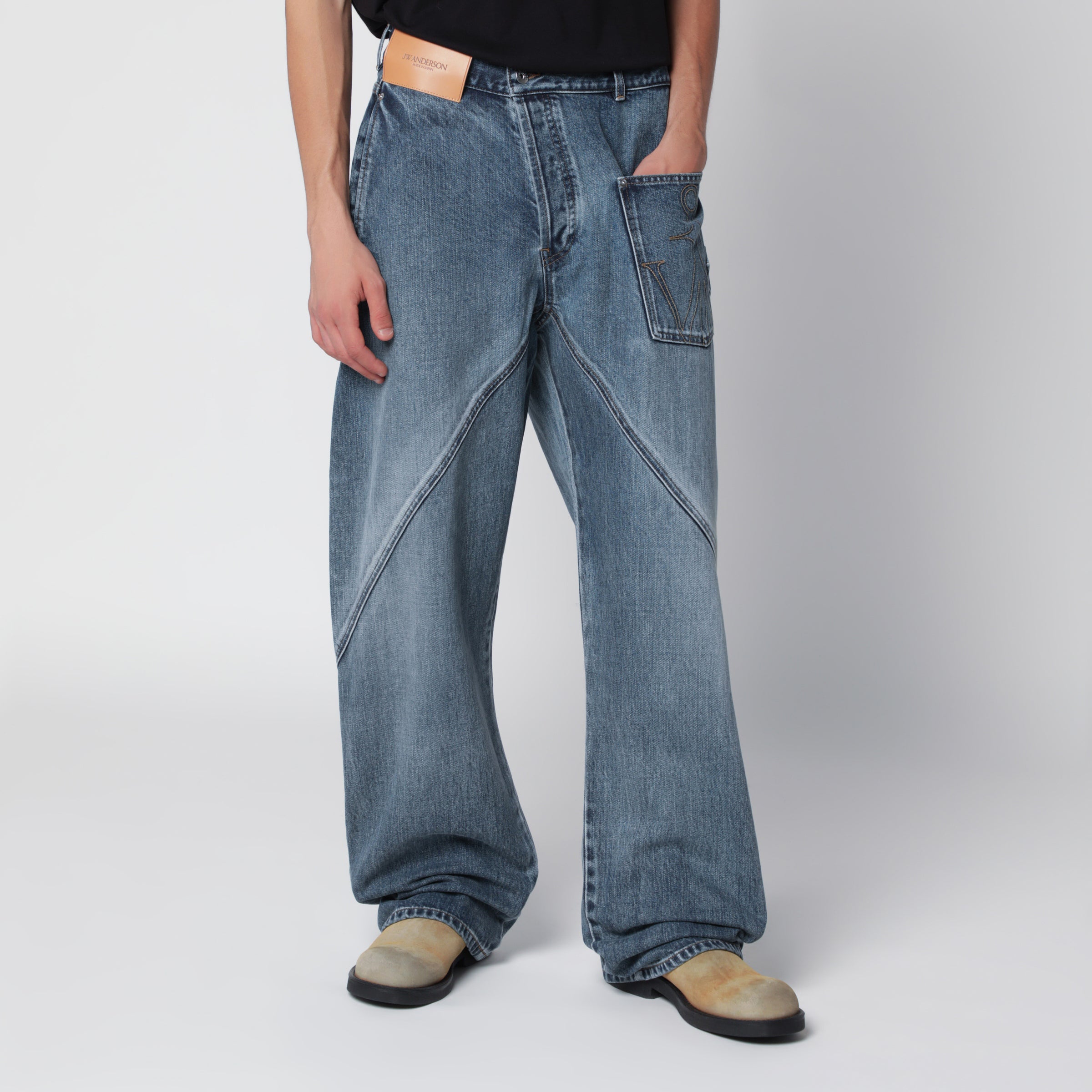 JW Anderson Mid blue Twisted Workwear jeans | TheDoubleF
