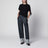 Jeans workwear in denim indaco con risvolto ritorto