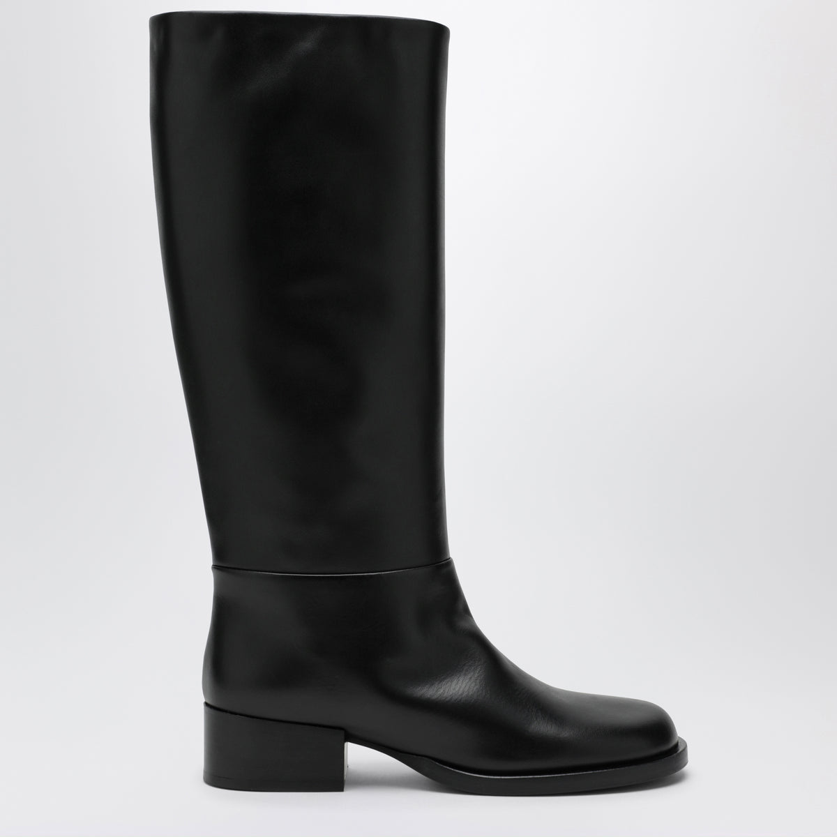 Bottes hautes en cuir noir Dante
