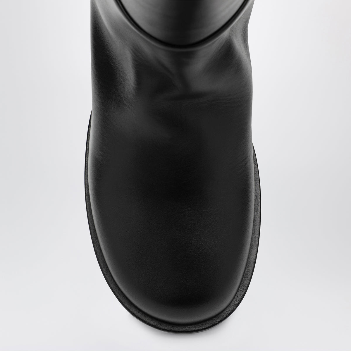 Bottes hautes en cuir noir Dante