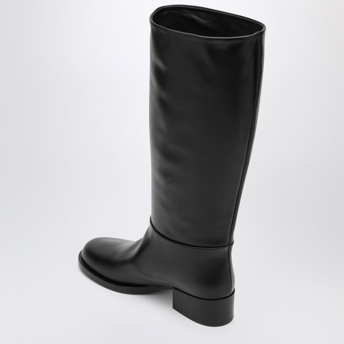 Bottes hautes en cuir noir Dante