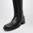 Bottes hautes en cuir noir Dante