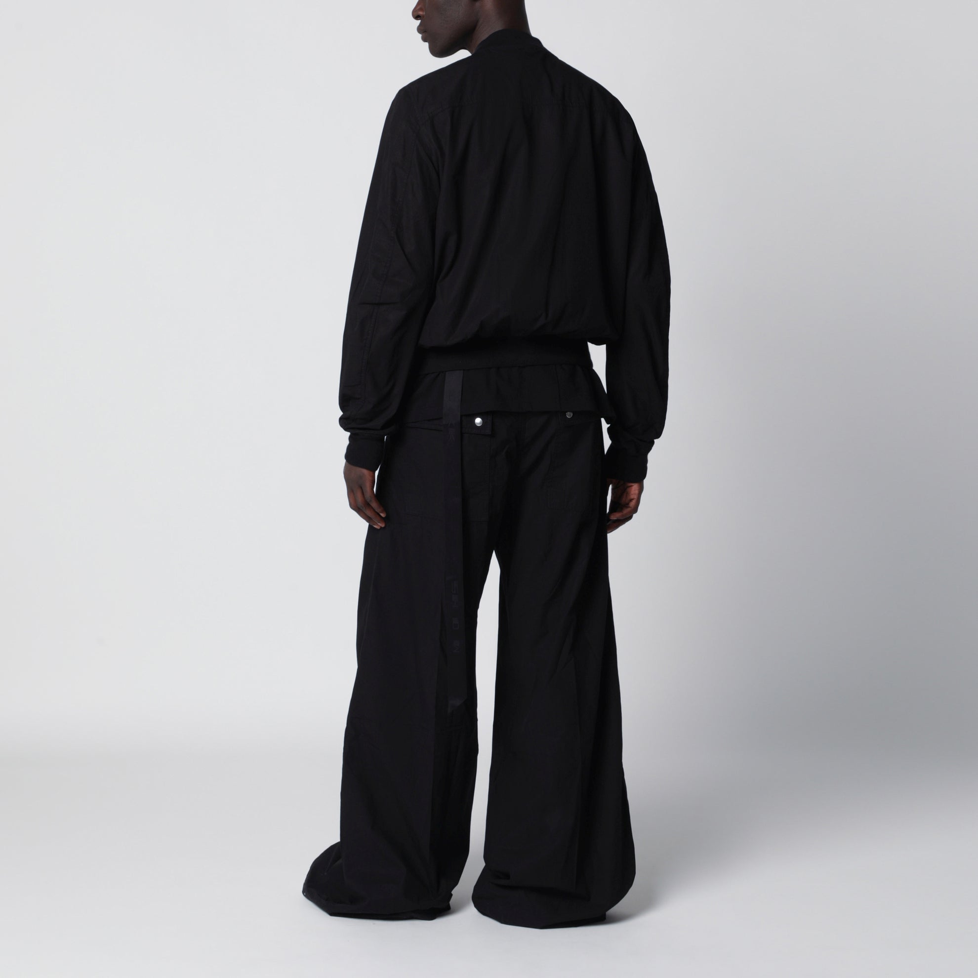 Bauhaus Flight ribbed cotton bomber jacket in black