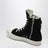 Temple Cargo Sneakers in black/milk white denim