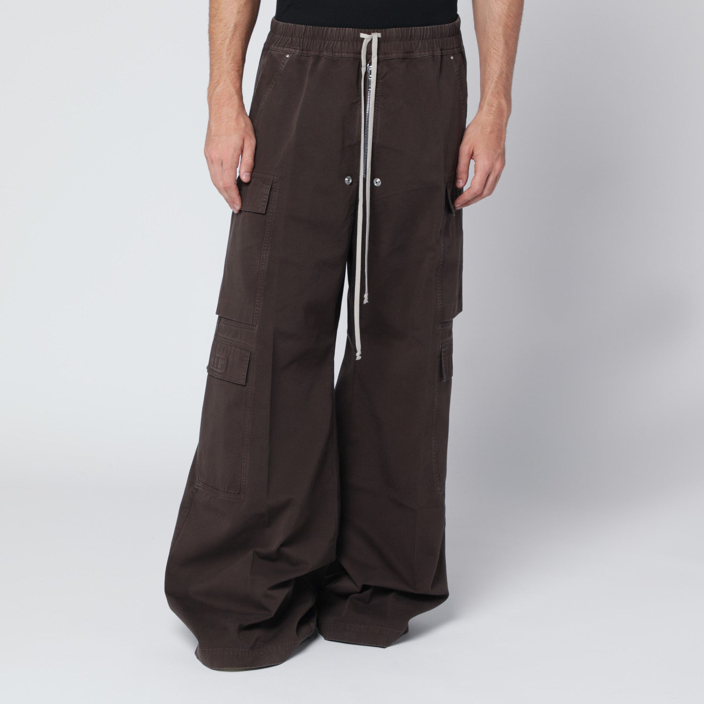 Dark powder grey nylon Double Cargo Jumbo Belas trousers