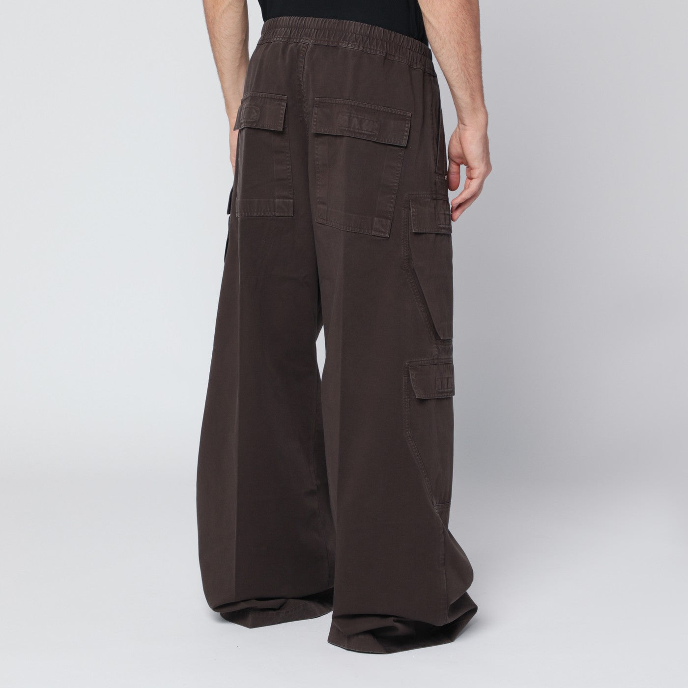 Dark powder grey nylon Double Cargo Jumbo Belas trousers
