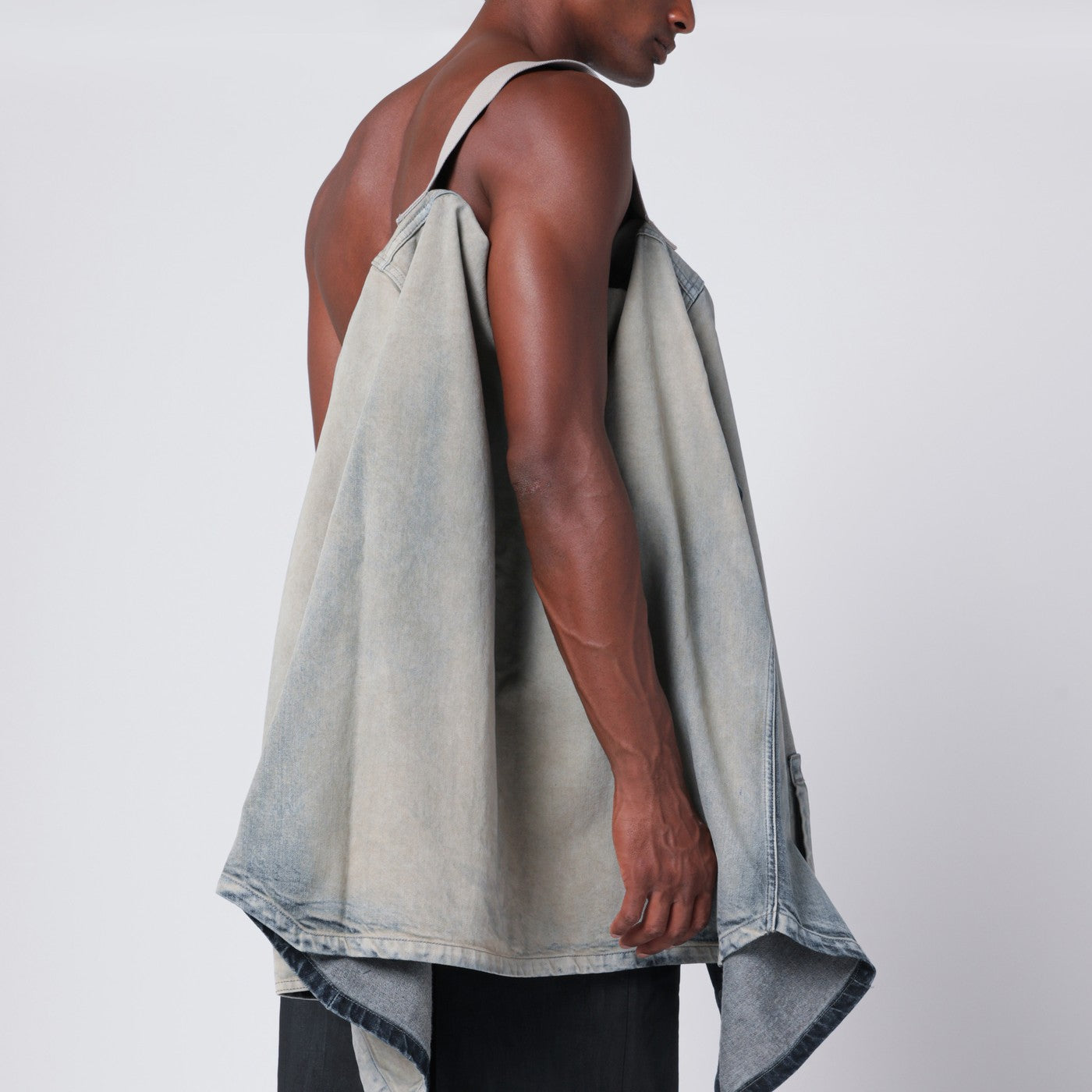 Jumbo shirt in pearl vintage denim