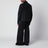 Padded jacket with hidden front zip in black nylon