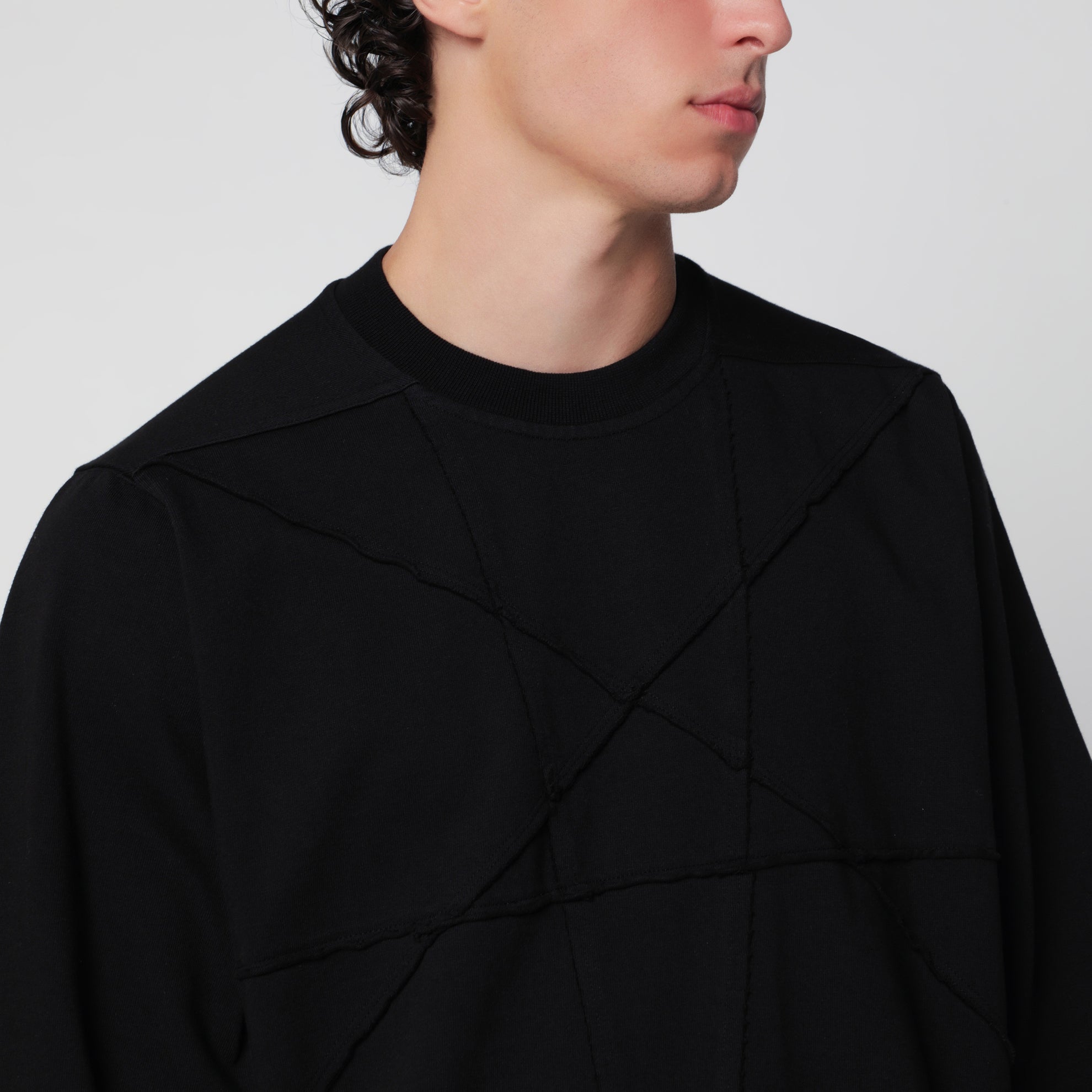 T-shirt Jumbo oversize nera in cotone