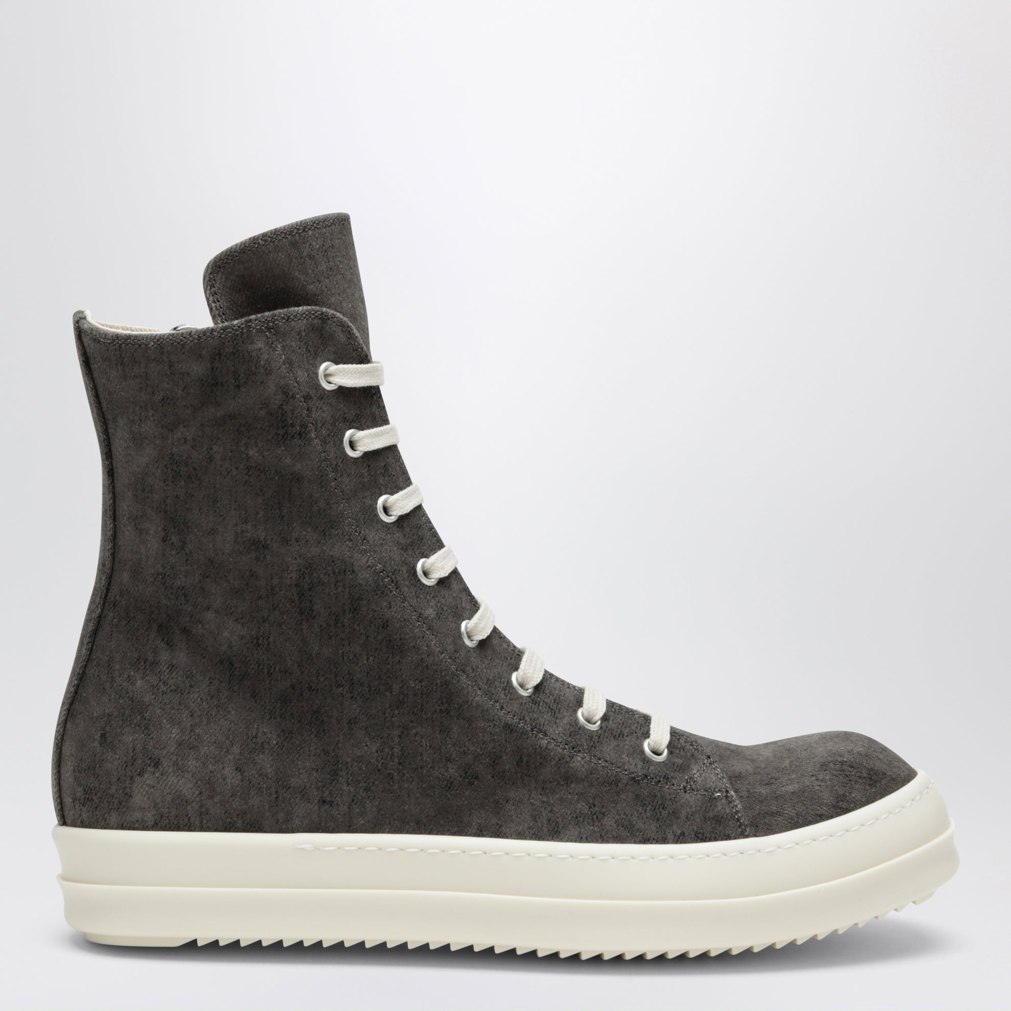 Sneakers Tower gris poussière/blanc lait effet velours