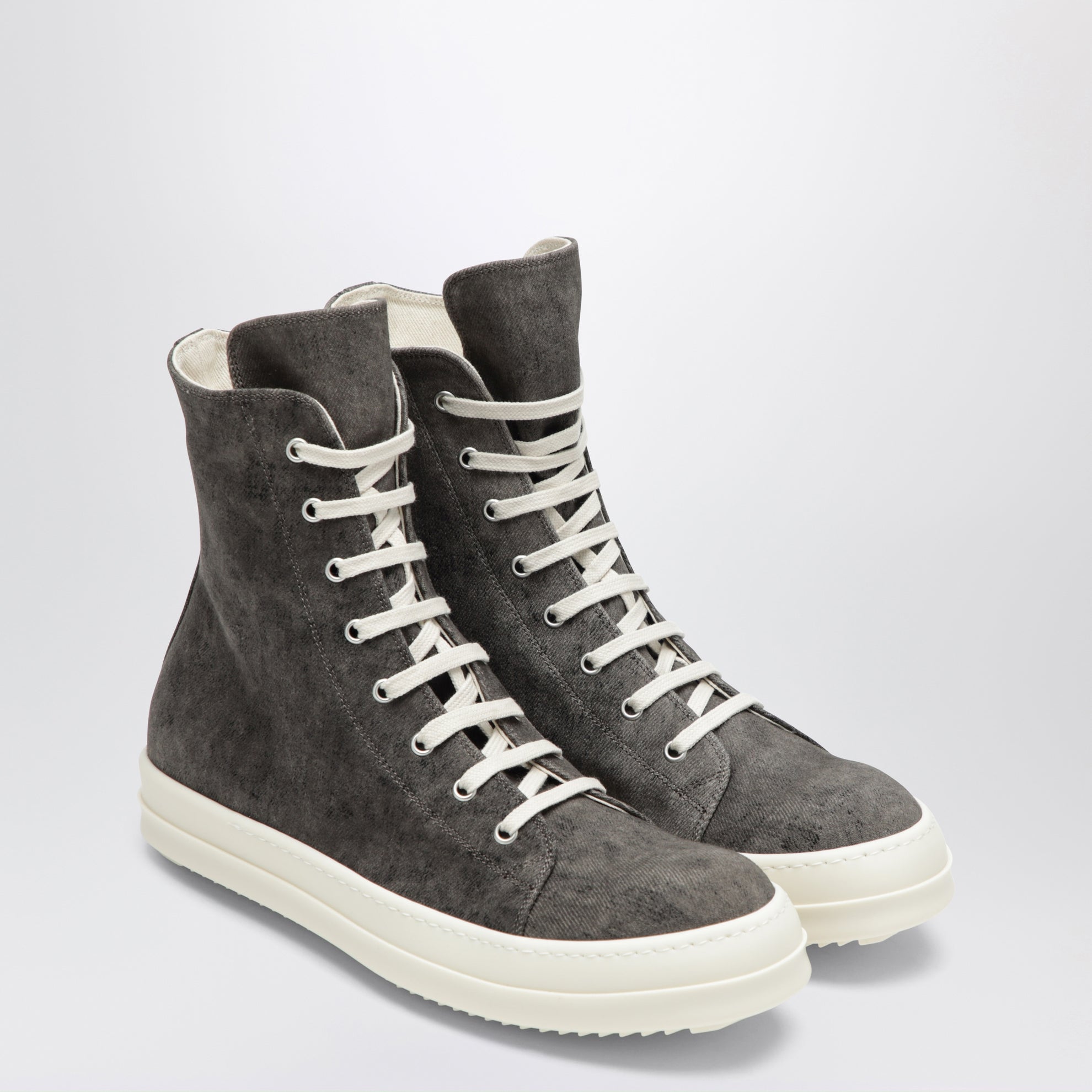 Sneakers Tower gris poussière/blanc lait effet velours