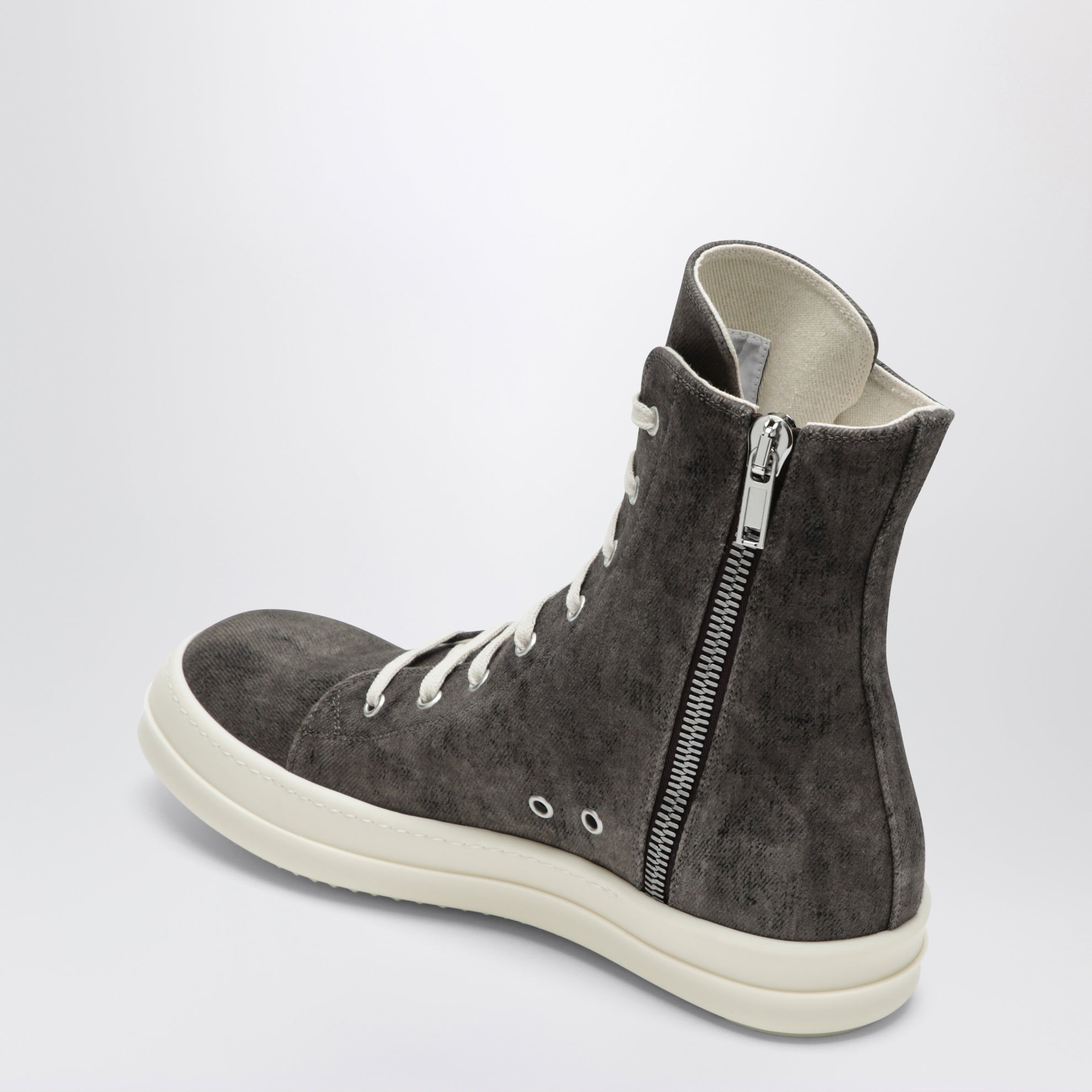 Sneakers Tower gris poussière/blanc lait effet velours