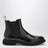 Black smooth leather ankle boots
