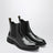 Black smooth leather ankle boots