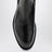 Black smooth leather ankle boots