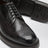 Dark brown leather Derby shoes with brogue detailing