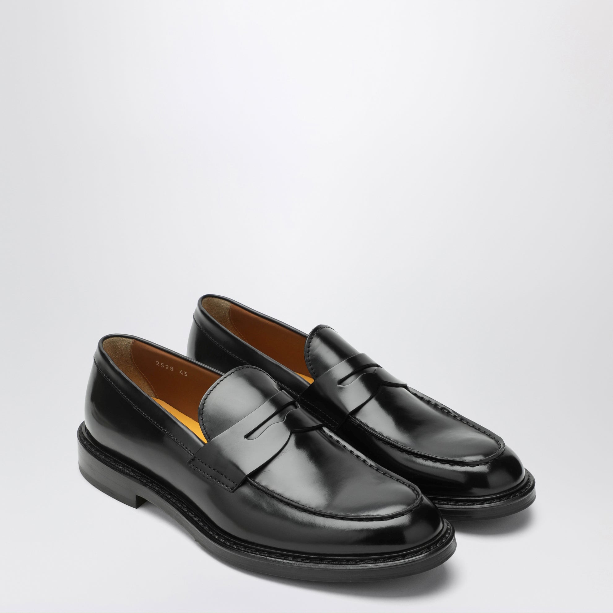 Black leather loafer