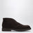 Dark brown suede ankle boots
