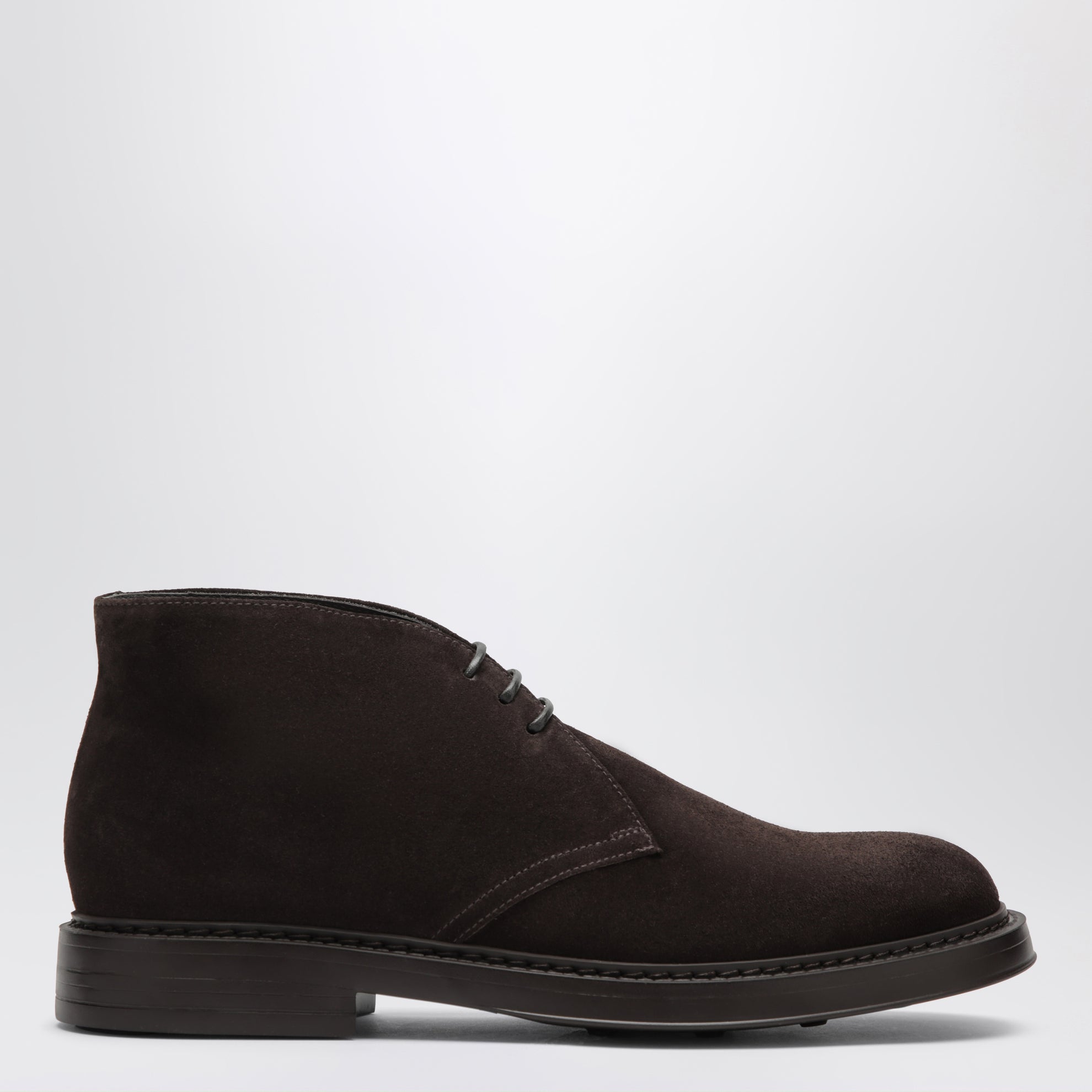Dark brown suede ankle boots