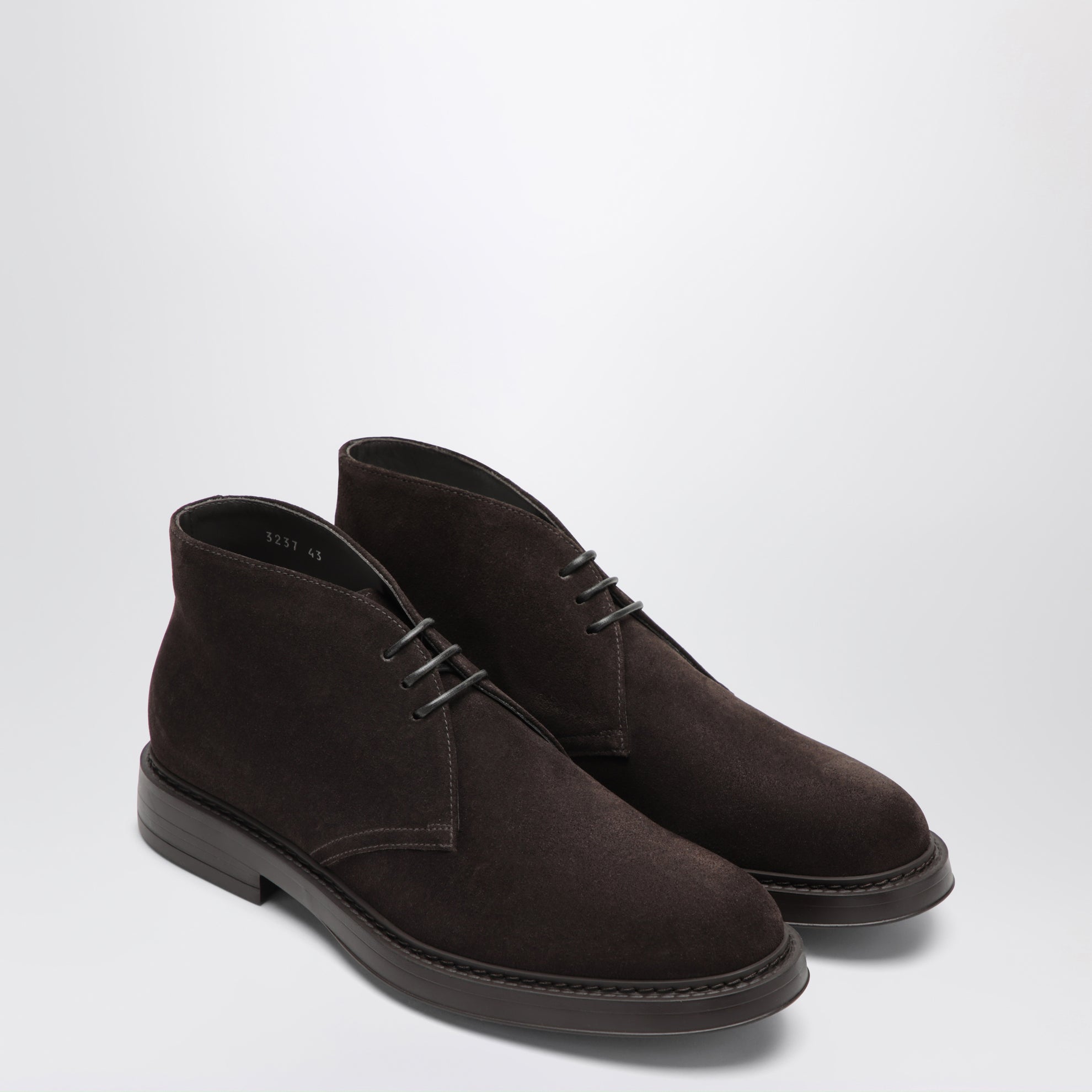 Dark brown suede ankle boots