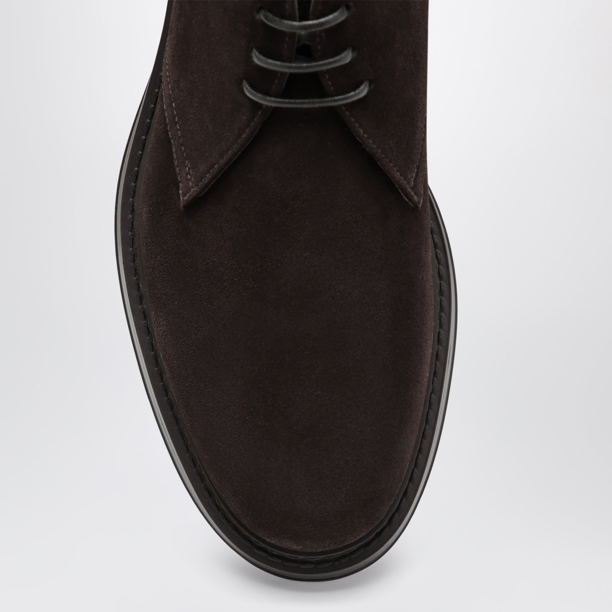 Dark brown suede ankle boots