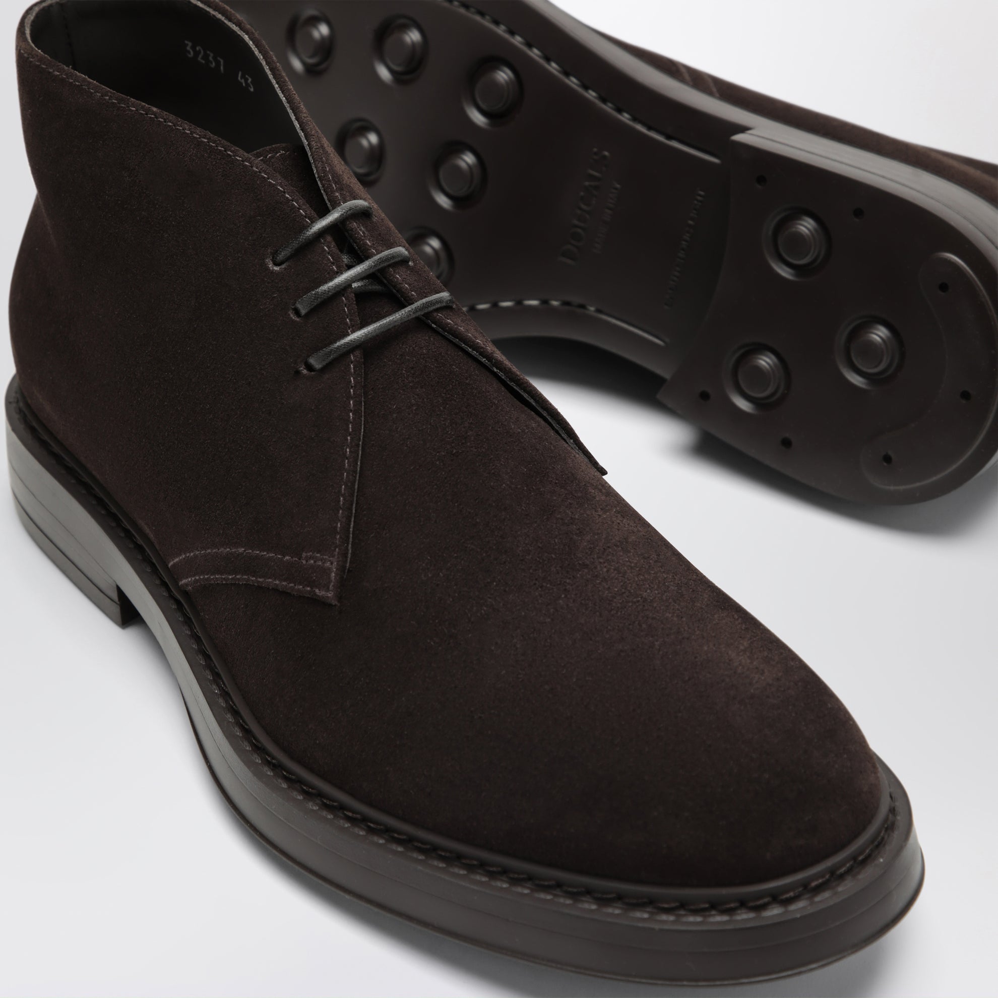 Dark brown suede ankle boots