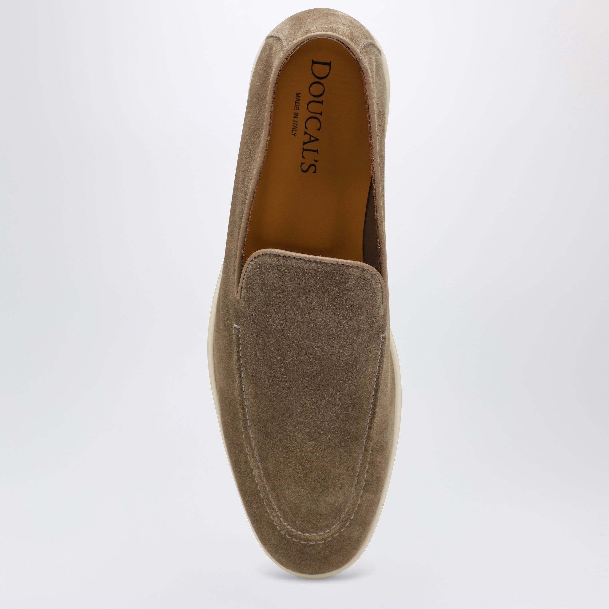 Mocassins beige en cuir suédé