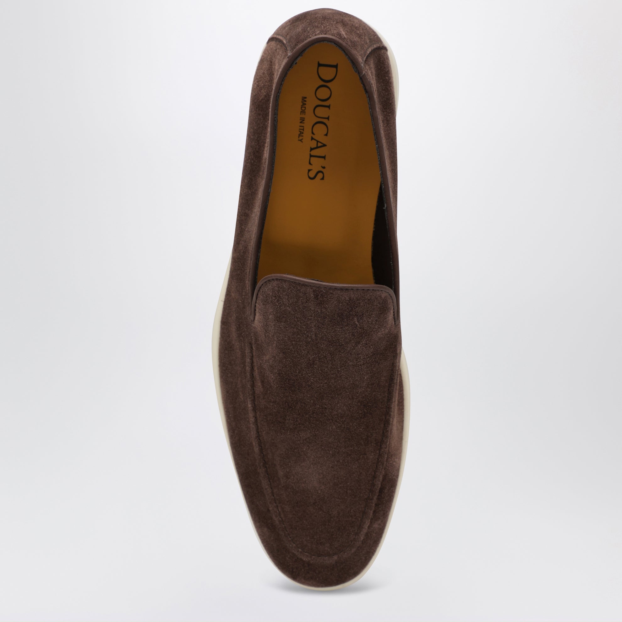 Brown suede loafers