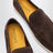 Brown suede loafers