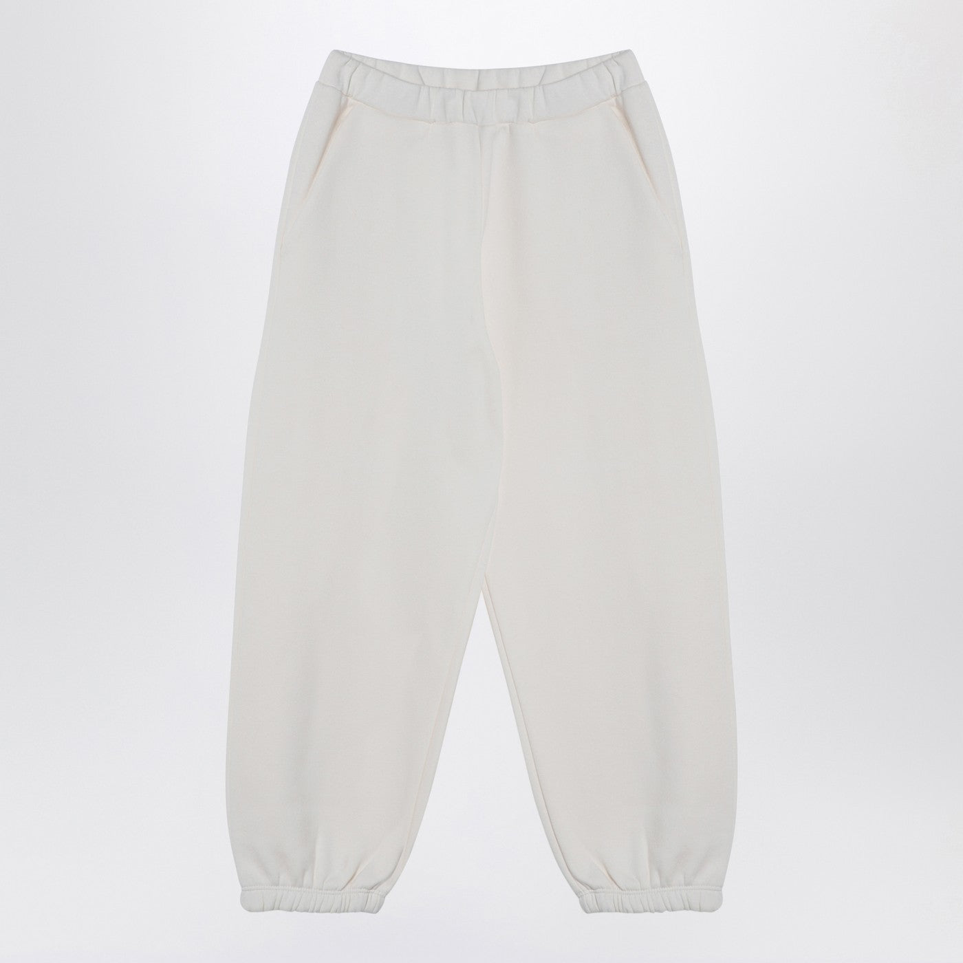 Pantalone jogging avorio in misto cotone