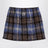 Grey/blue wool blend checked skirt