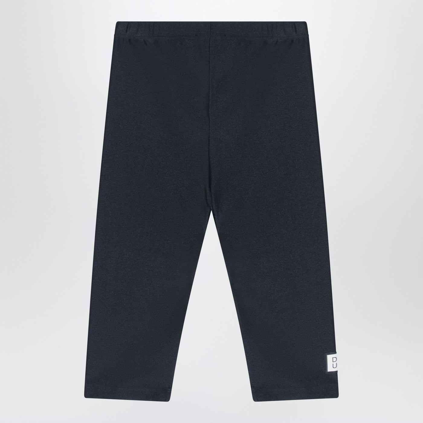 Black shiny nylon-blend leggings