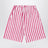 White/red striped Bermuda shorts in linen