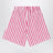 White/red striped Bermuda shorts in linen