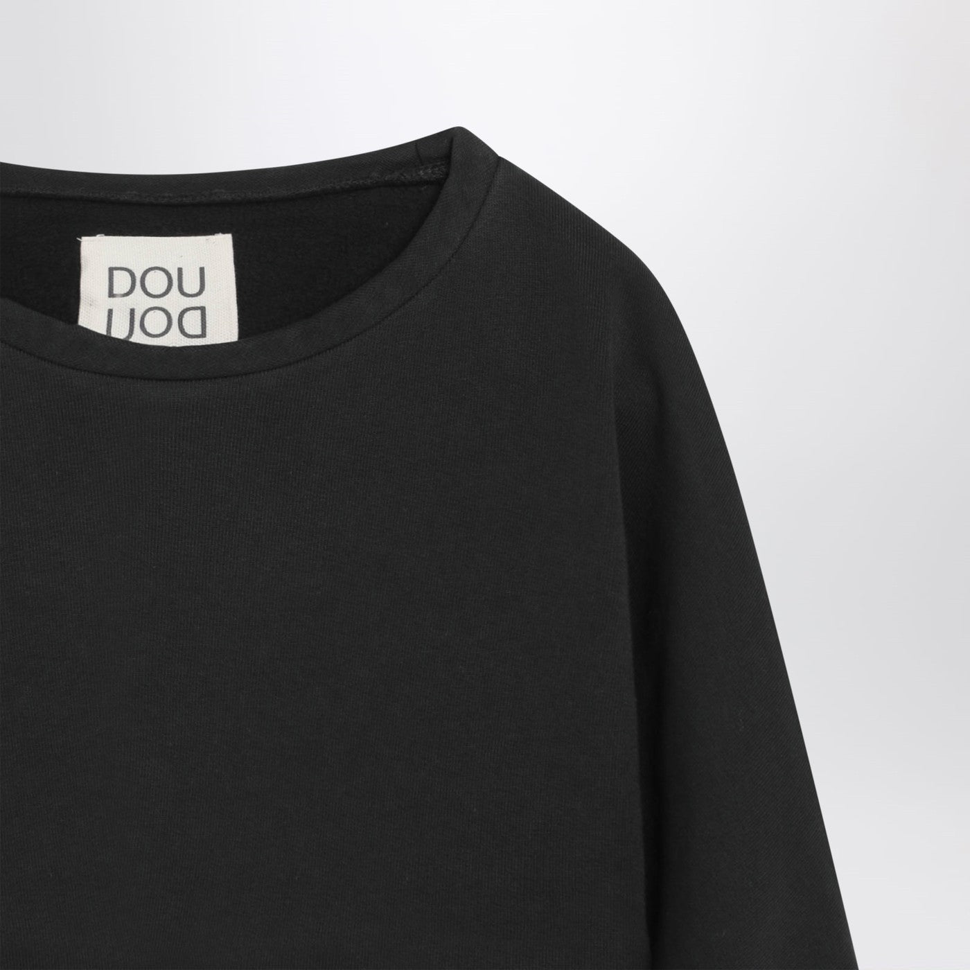 Kurzes Sweatshirt aus schwarzer Baumwolle