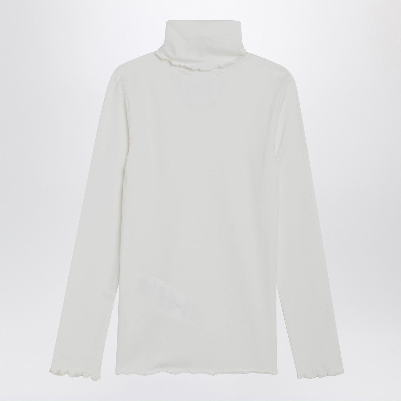 Turtleneck sweater in ivory cotton blend