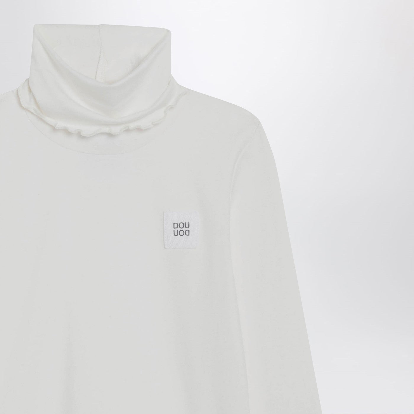 Turtleneck sweater in ivory cotton blend