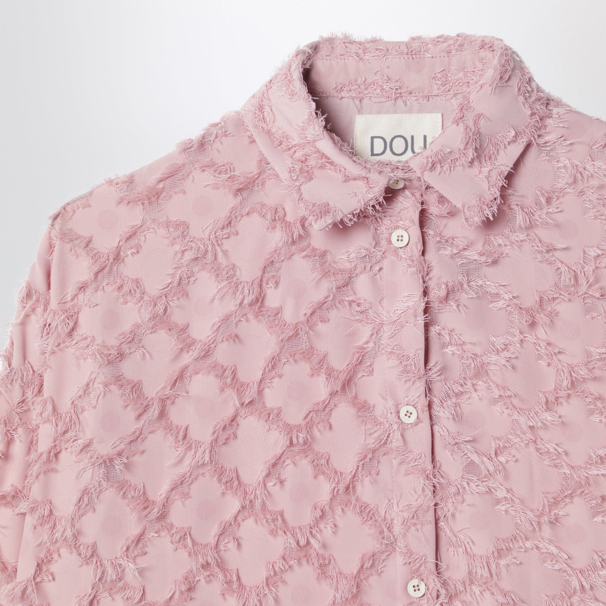 Pink Shirt With Fringe Pattern