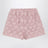Pink patterned shorts with fringes