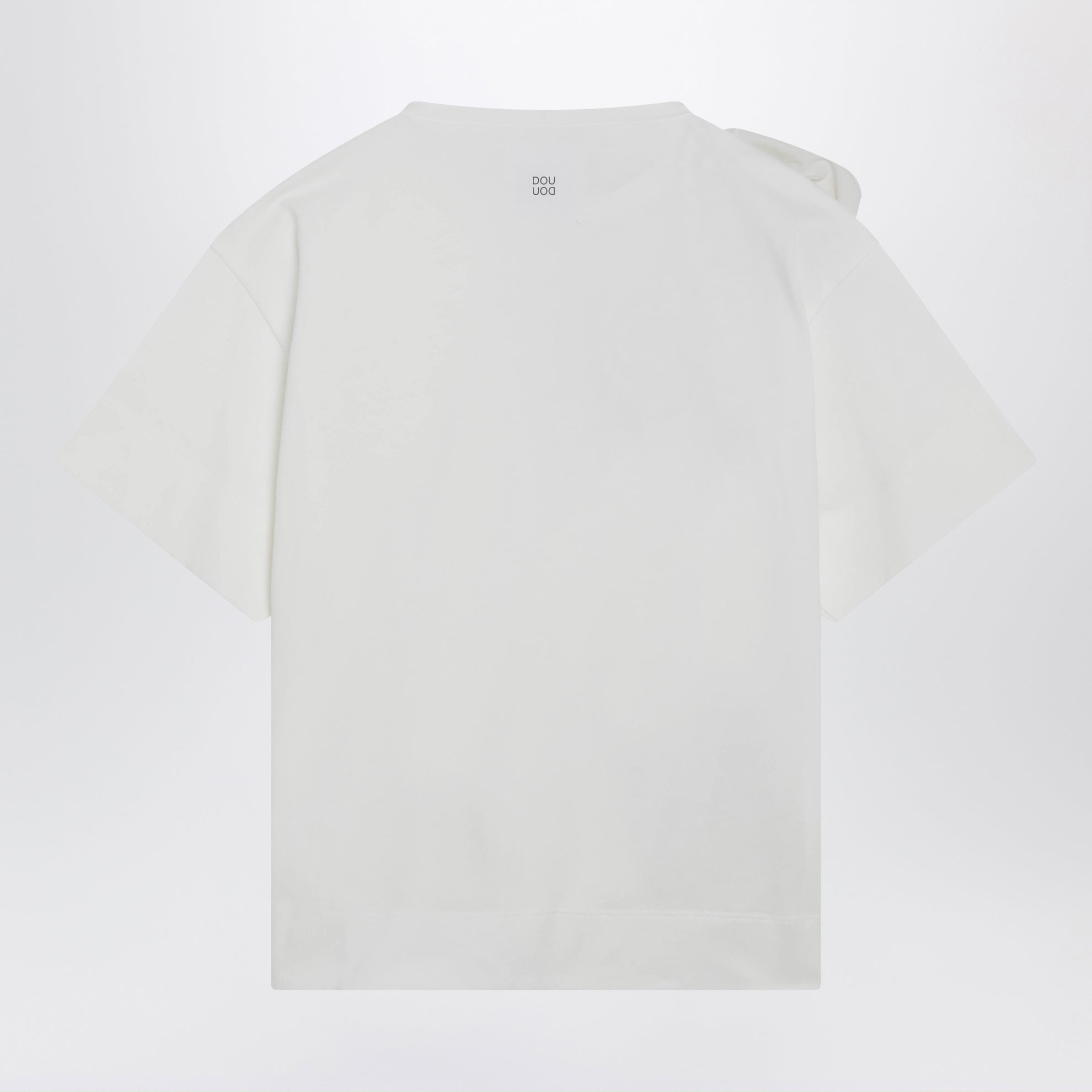 Ivory T-shirt with floral appliqué