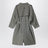 Double-breasted wool-blend trench coat with check pattern