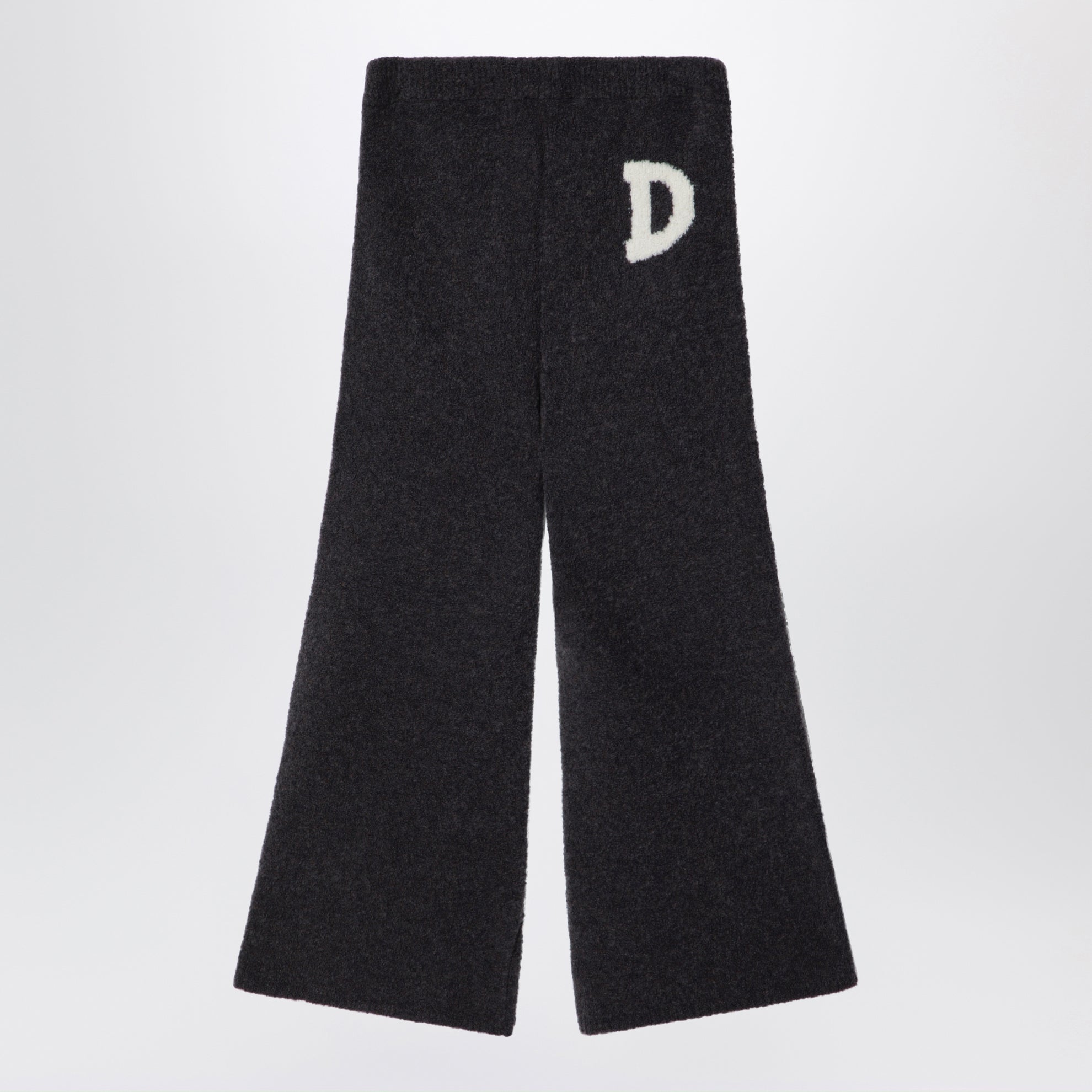 Pantaloni in maglia bouclé marrone ebano