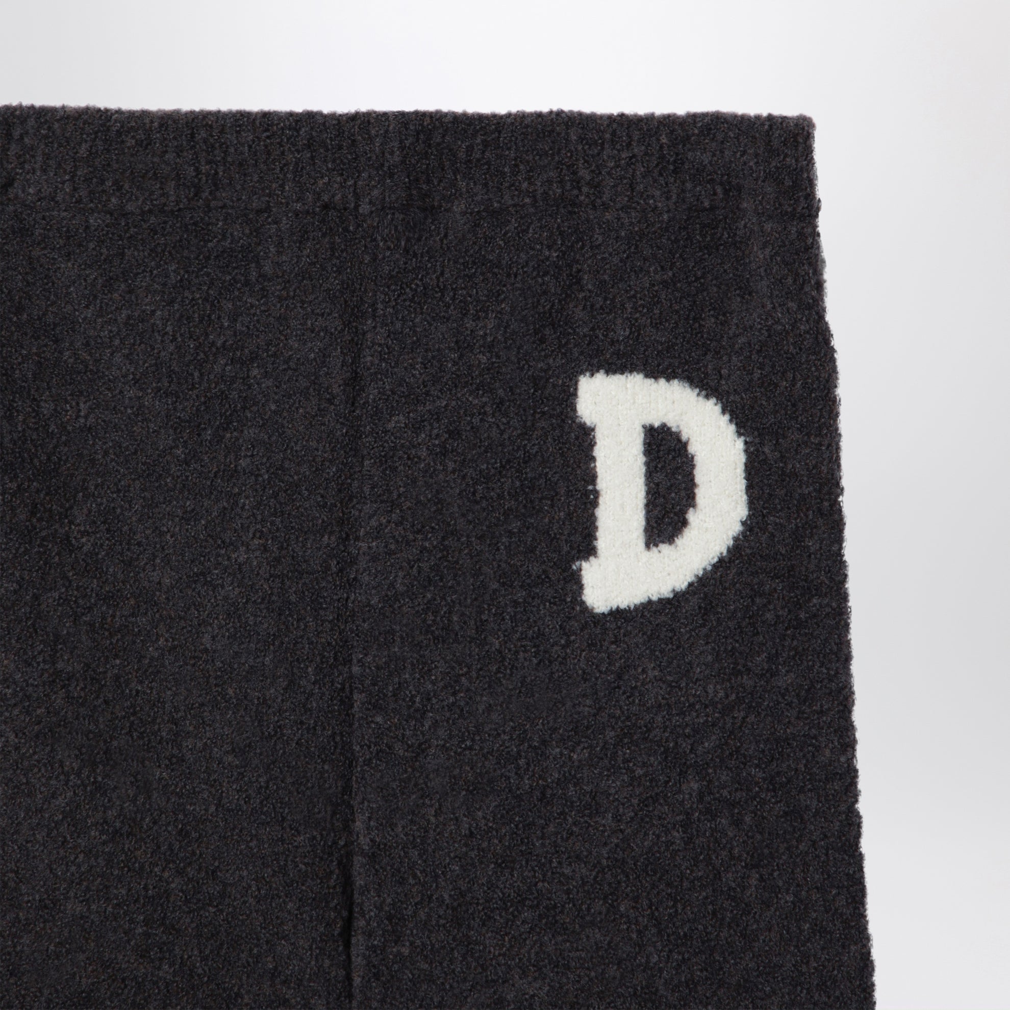 Pantaloni in maglia bouclé marrone ebano