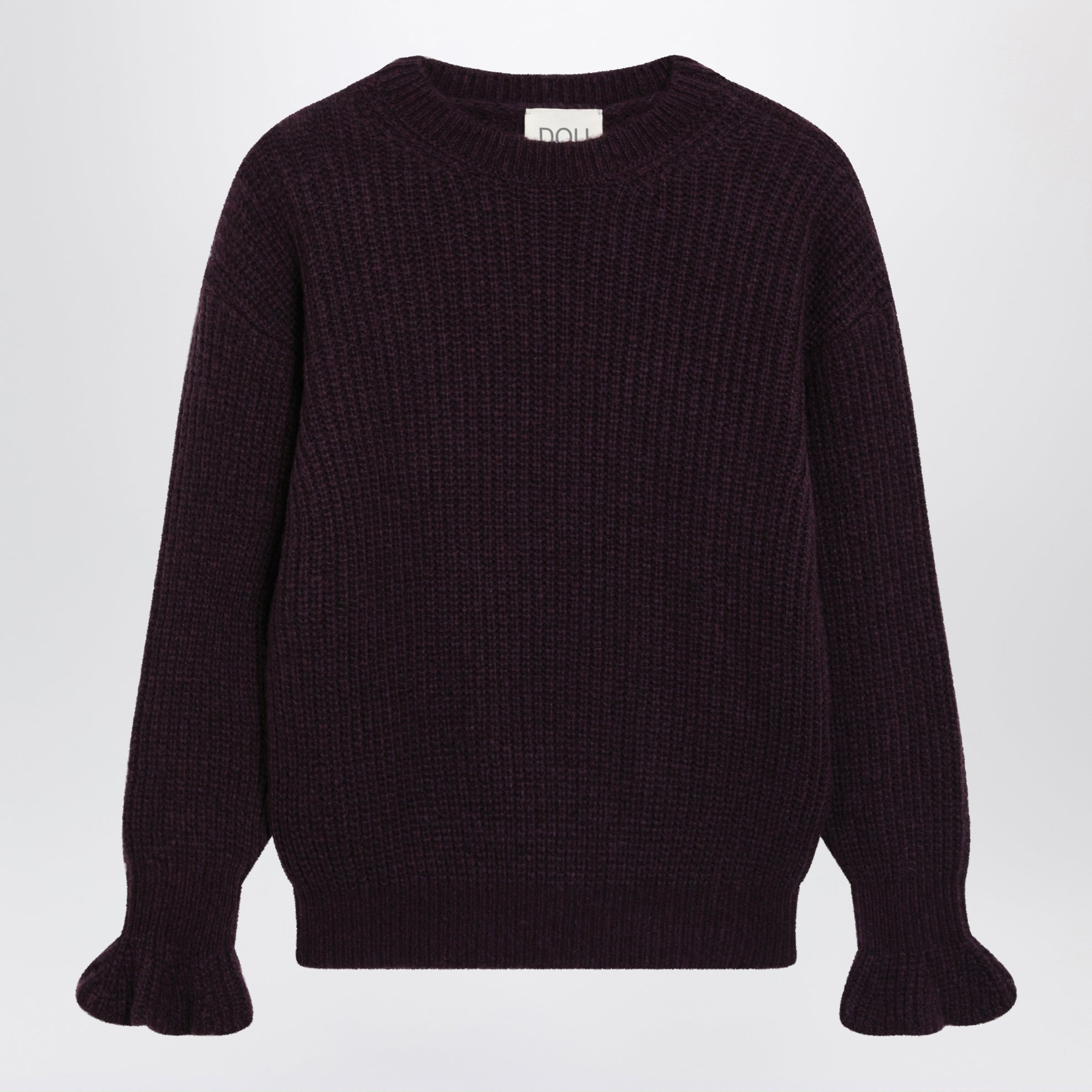 Violett melierter Pullover aus Wollmischung