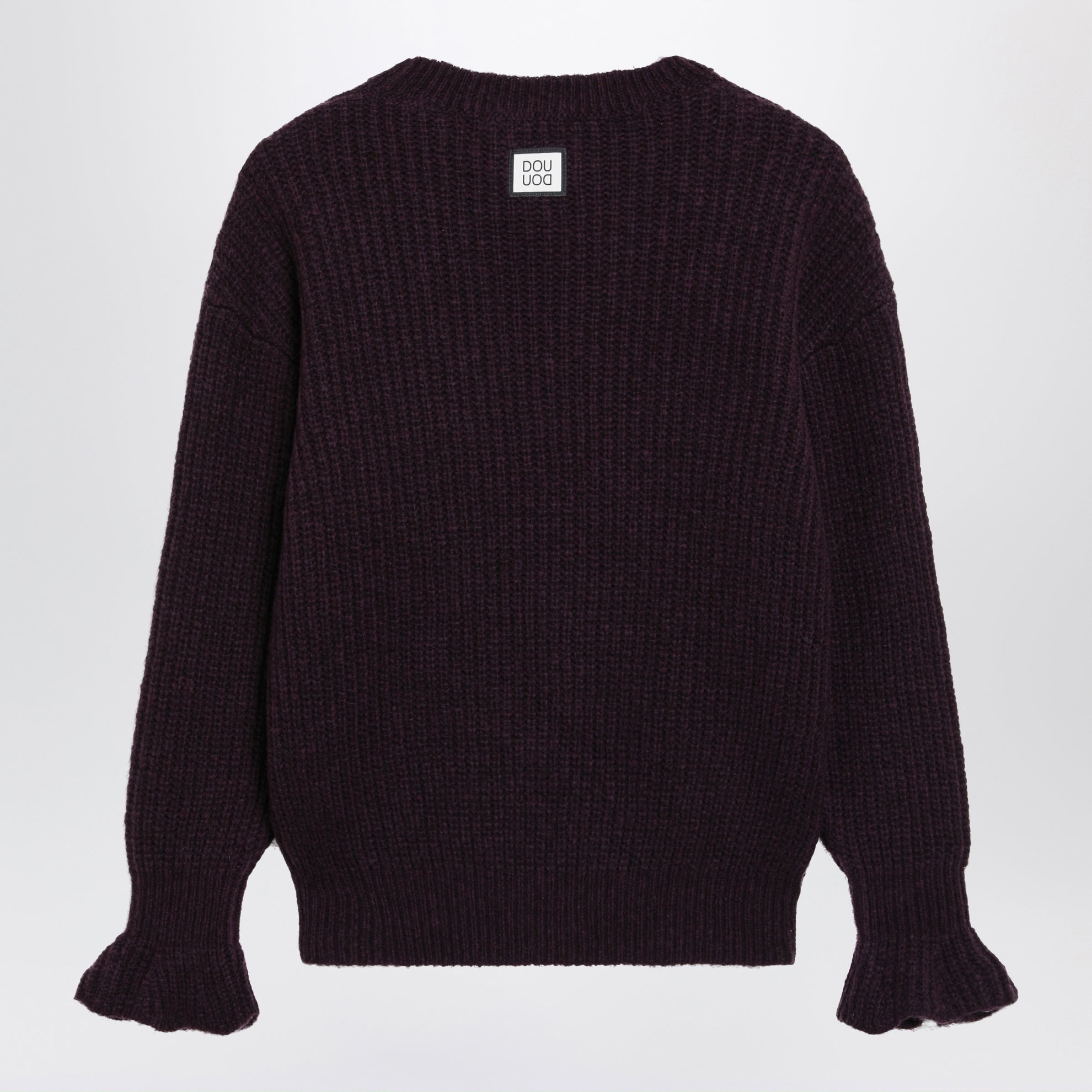 Violett melierter Pullover aus Wollmischung