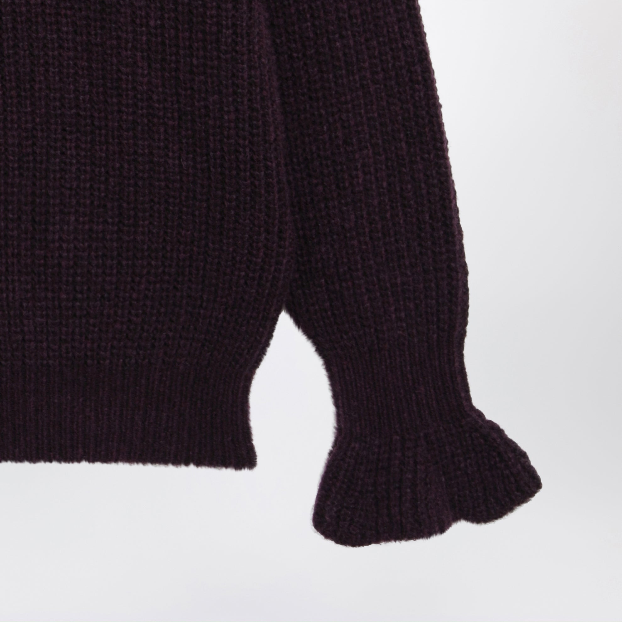 Violett melierter Pullover aus Wollmischung