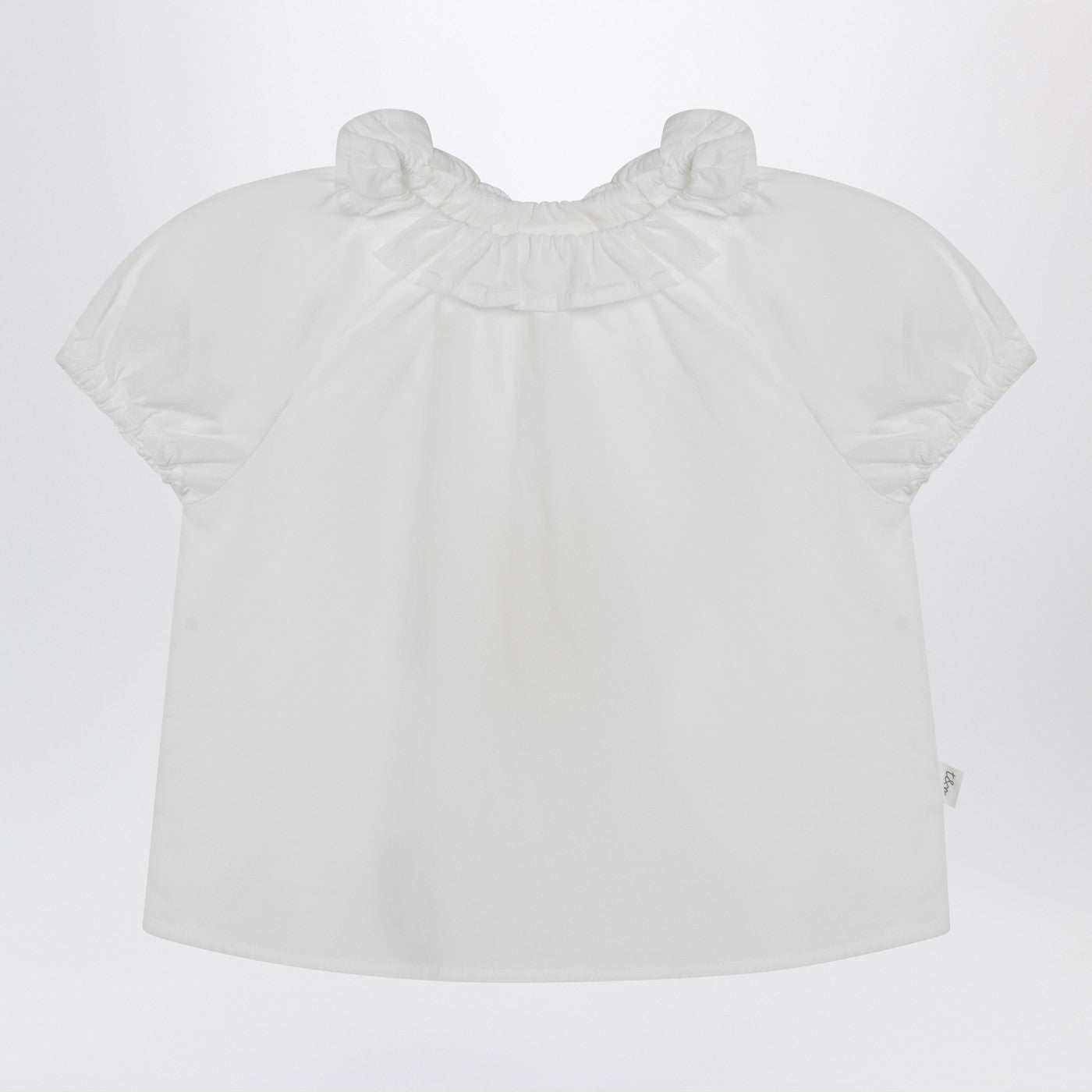 Weiße Bluse mit Rüschen aus Baumwolle
