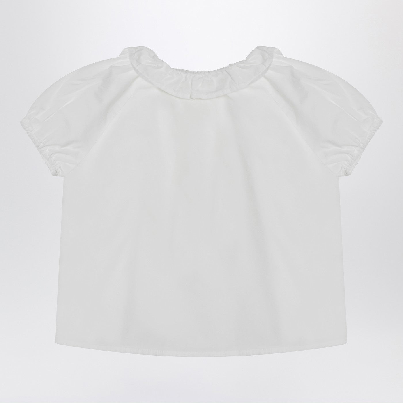 Weiße Bluse mit Rüschen aus Baumwolle